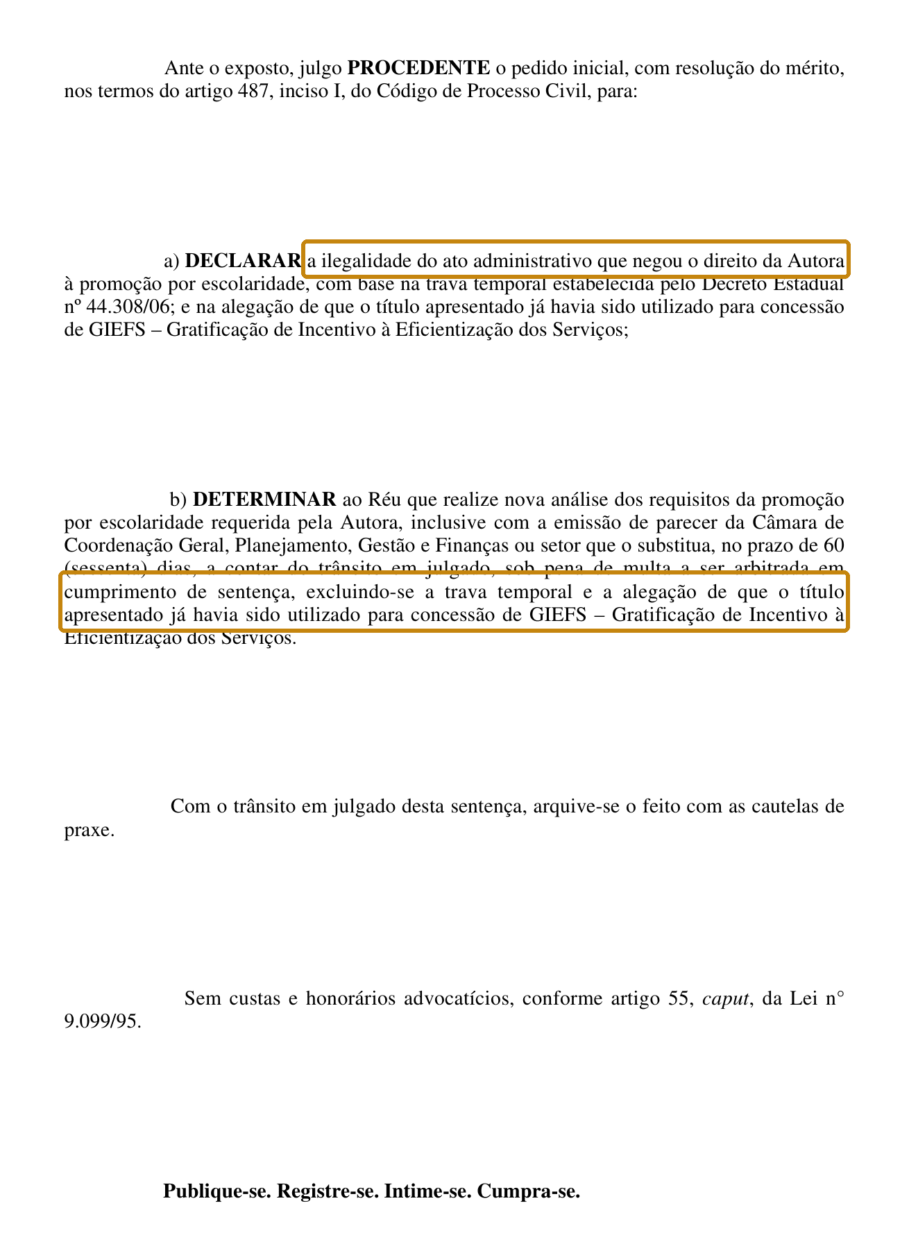 Recorte anonimizado: o uso do título na GIEFS não impediu a PEA